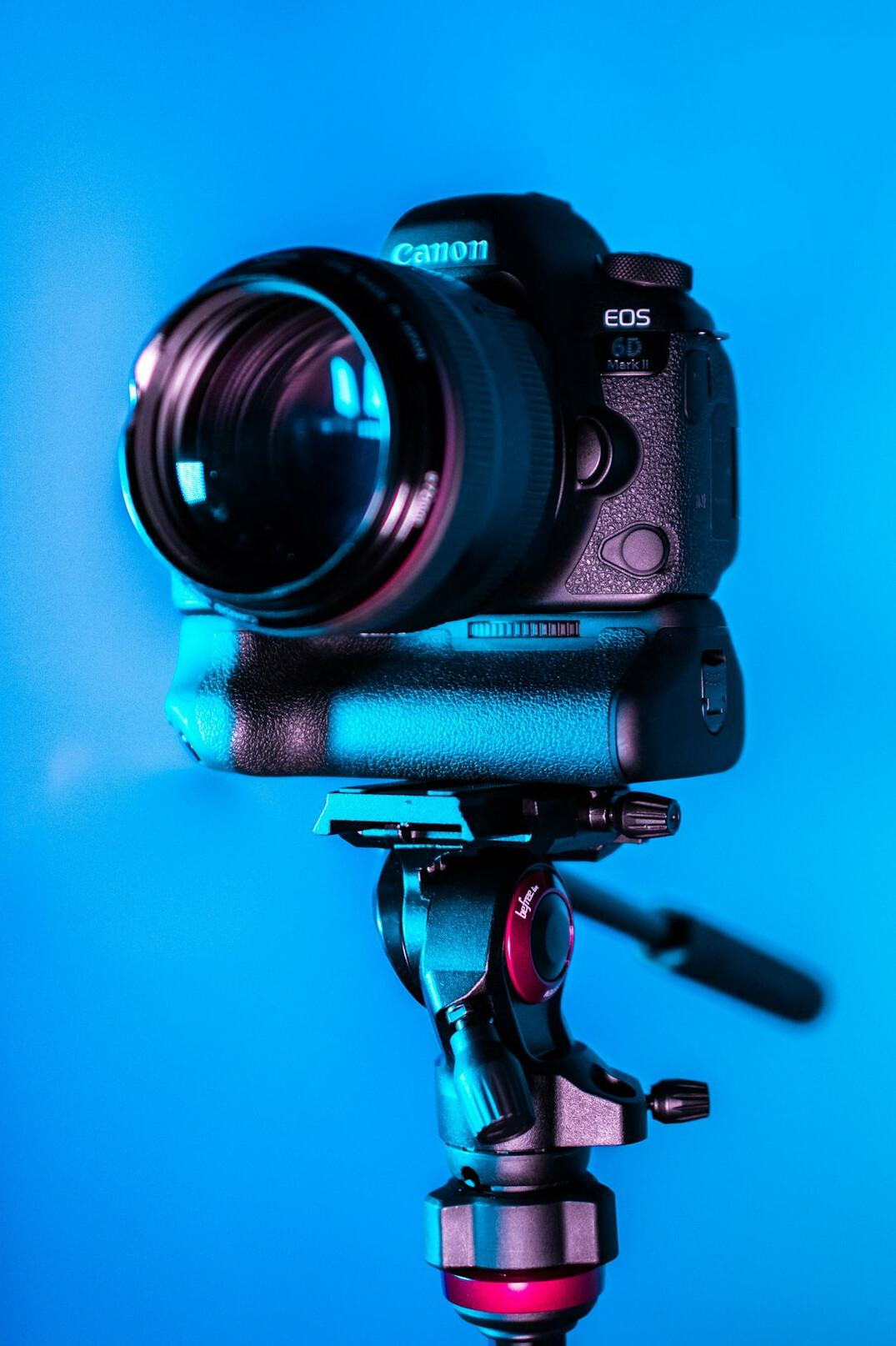 Professional video camera on a tripod ready for live broadcast