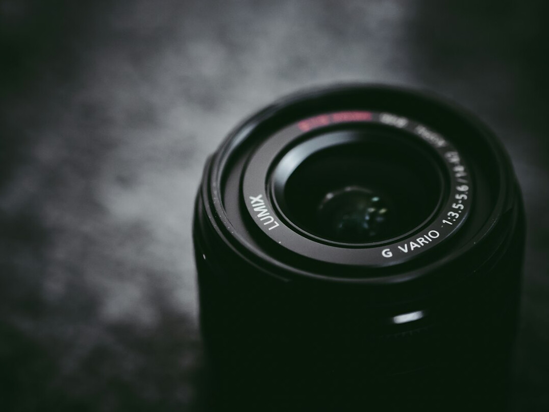 Close up of a professional camera lens